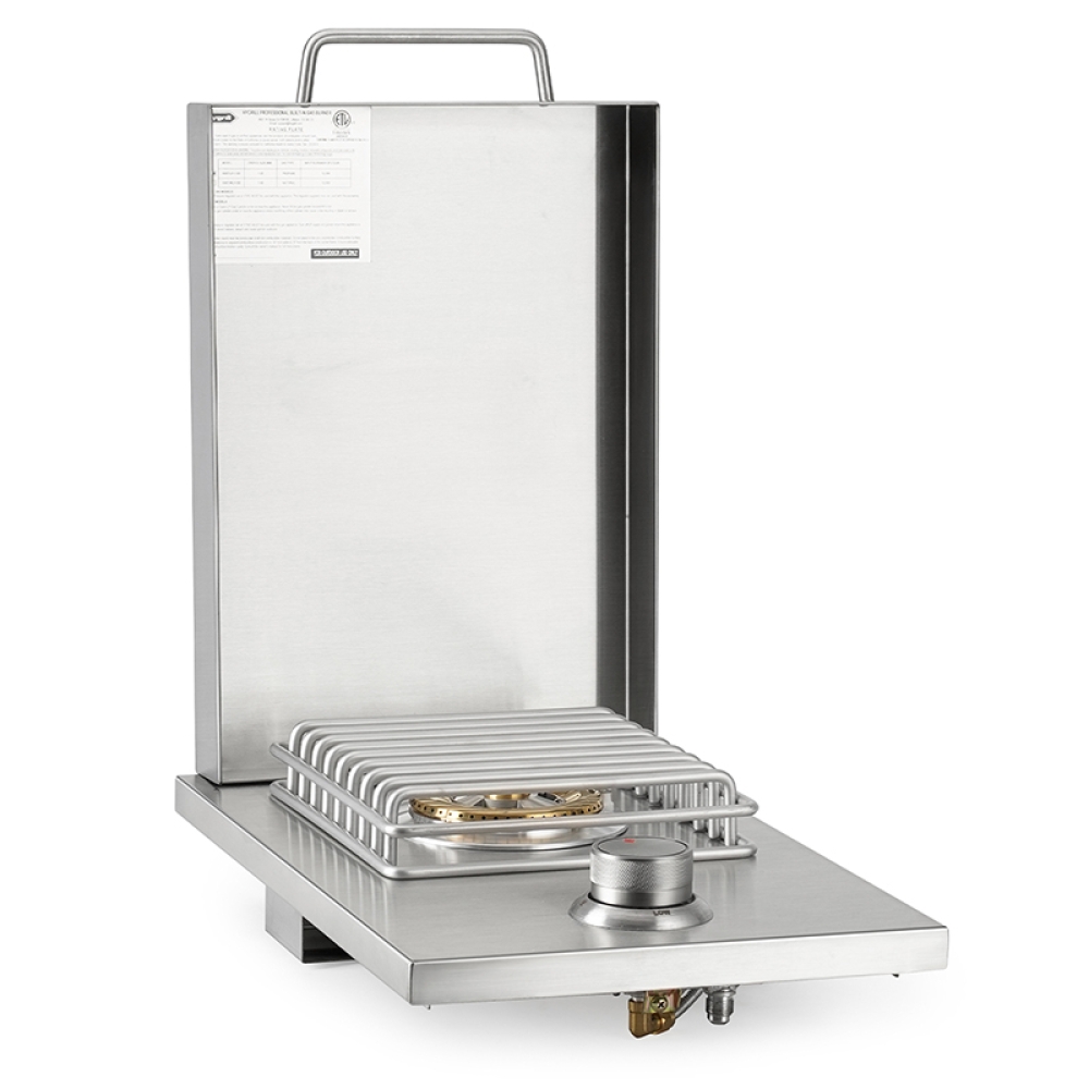 Hygrill Stainless Steel Built In Single Side Burner for Outdoor BBQ Island, Outdoor Kitchen, Liquid Propane, Gray