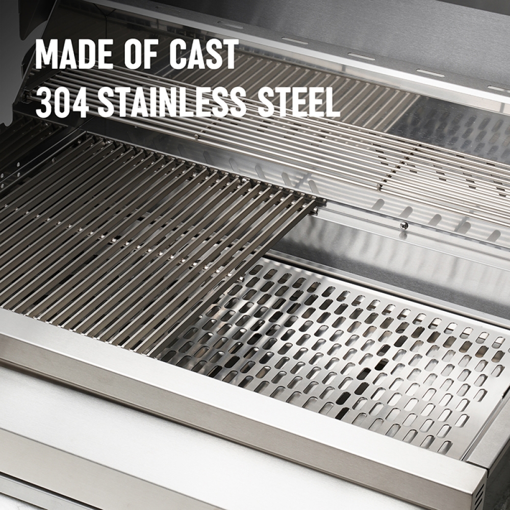 Hygrill Charcoal Grill Head for Outdoor Kitchen, 32-inch Stainless Steel Built-In Grill with Insulated Hood, Temperature Gauge and Fabric Cover