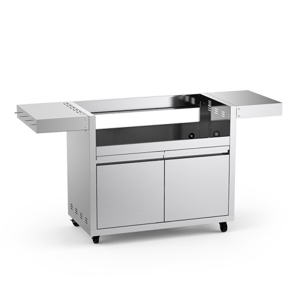 Stainless Steel Grill Cart for Hygrill 5-Burner Built-In Gas Grill, Outdoor Kitchen Island with Foldable Side Shelves and Storage Cabinet