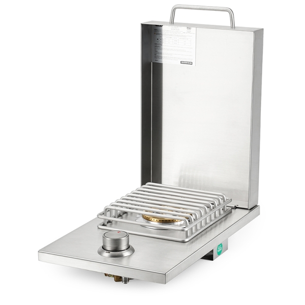 Hygrill Single Grilling Side Burners for Outdoor Kitchen, 304 Stainless Steel, Built-in Side Burner for Natural Gas
