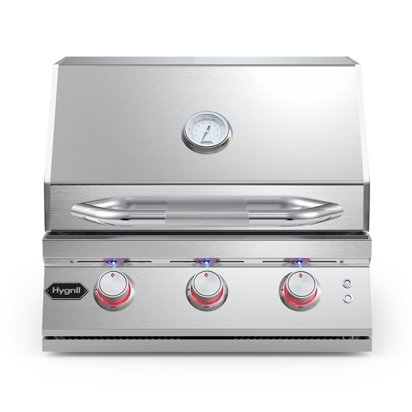 Hygrill Premium XTR 3-Burner Built In Grill, Stainless Steel Grill Head for Outdoor Kitchen and BBQ Grill Island, Heavy Duty Natural Gas Grill