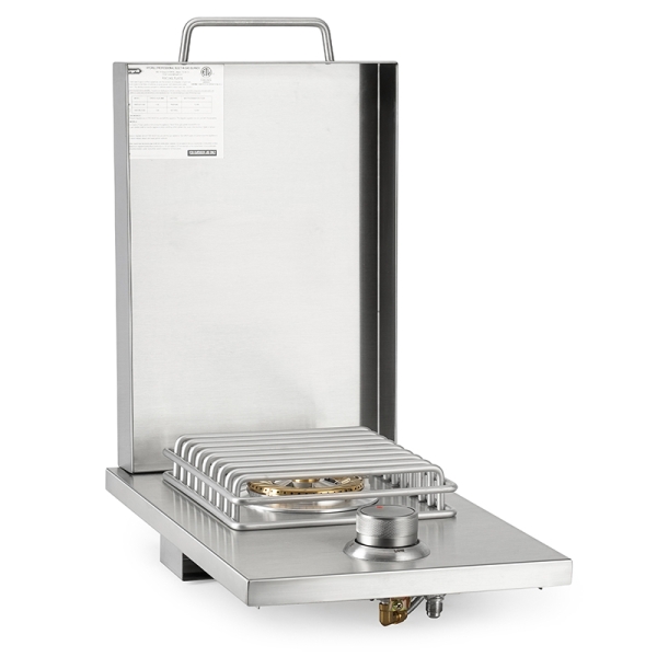 Hygrill Stainless Steel Built In Single Side Burner for Outdoor BBQ Island, Outdoor Kitchen, Liquid Propane, Gray